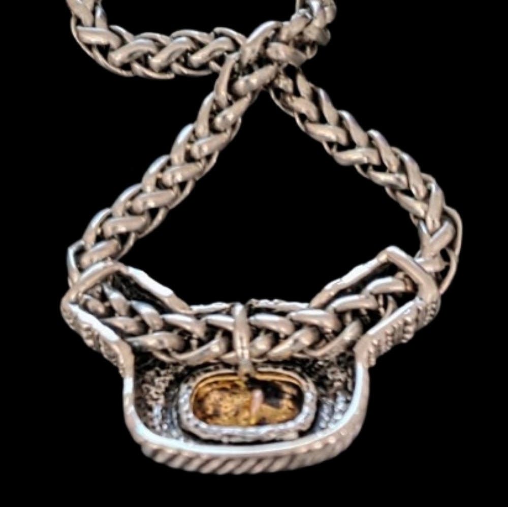 π£ Vintage Set Cable Cut Bold Silver/Gold Tone Cuff 1 Necklace & Bracelets x3 π - Picture 10 of 13